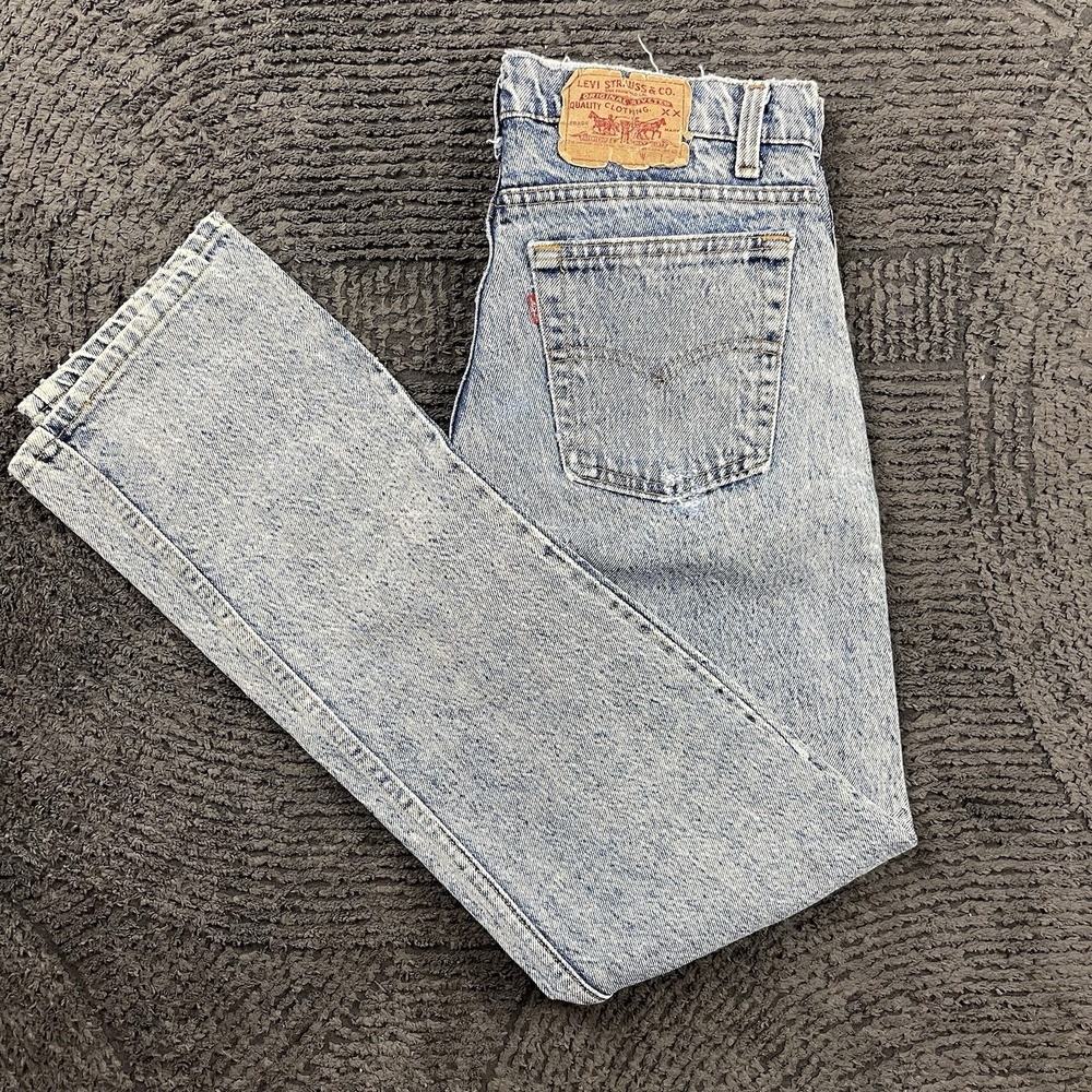 Vintage Levi's 505 Men's 28x31 Jeans USA Made Light Acid Wash Distressed 90s